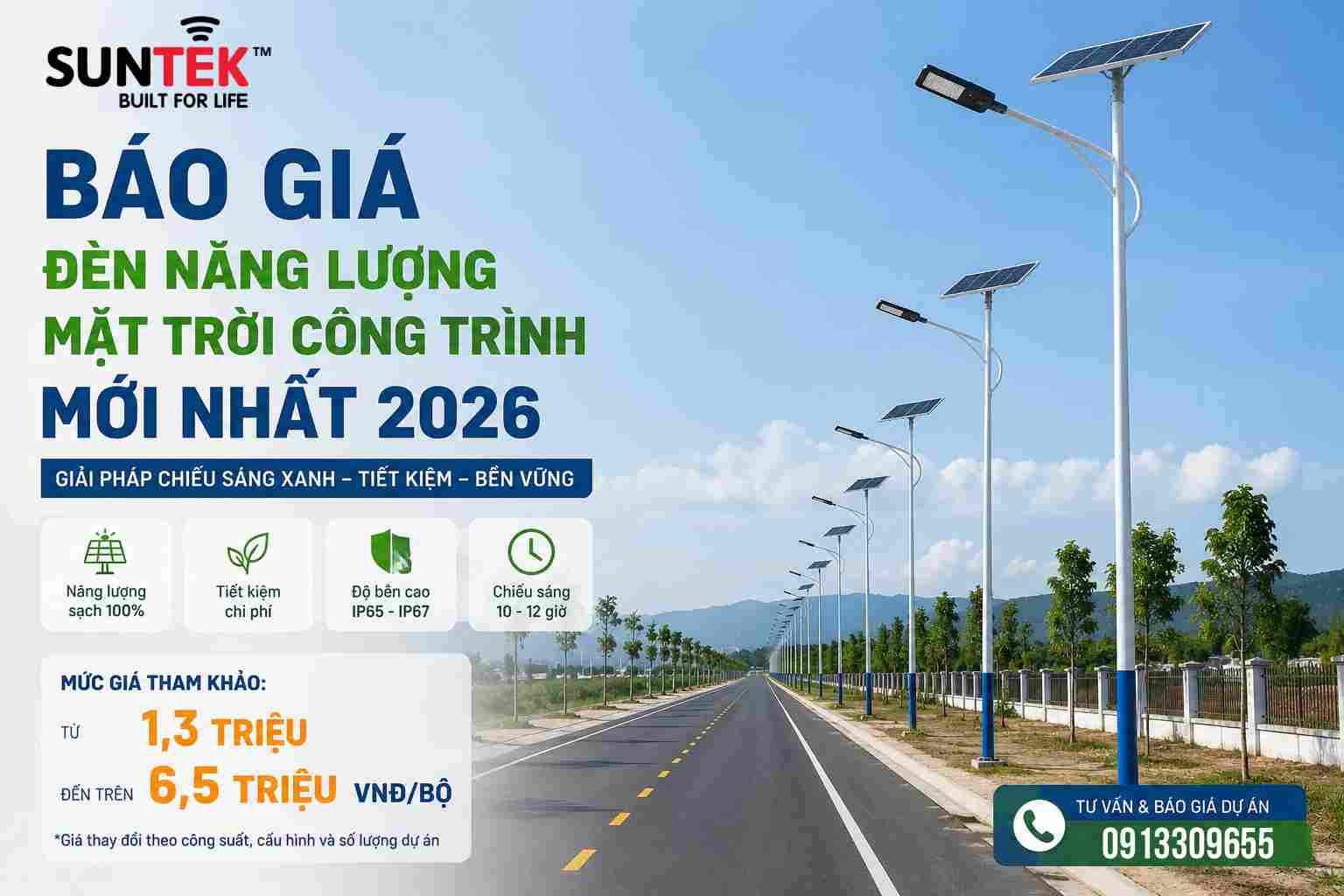 báo giá đèn năng lượng mặt trời công trình